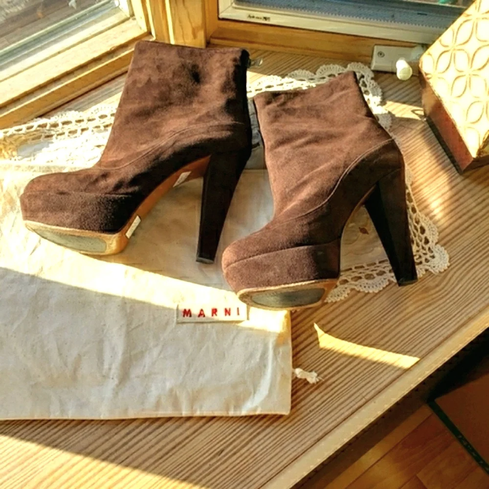 Marni HL Ankle Suede Leather Boots Style:#STMS616G12 EURO 40 US 9-9.5 - Picture 9 of 13